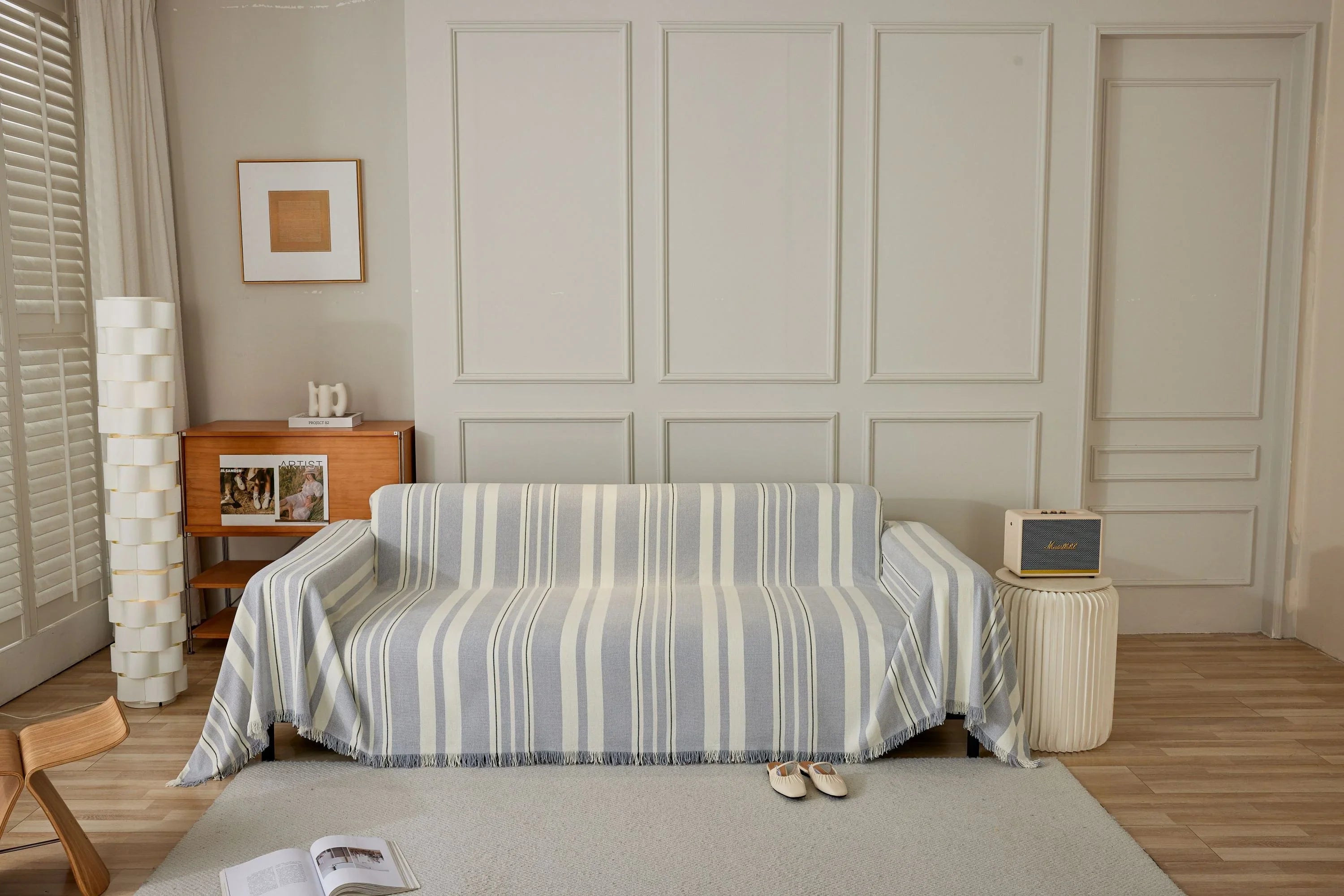Sofa Throw - Striniara - Cross Gray - The Sofa Cover Crafter 